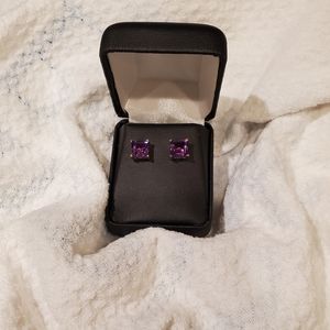 NEW! Amethyst Diamond Accent Earrings